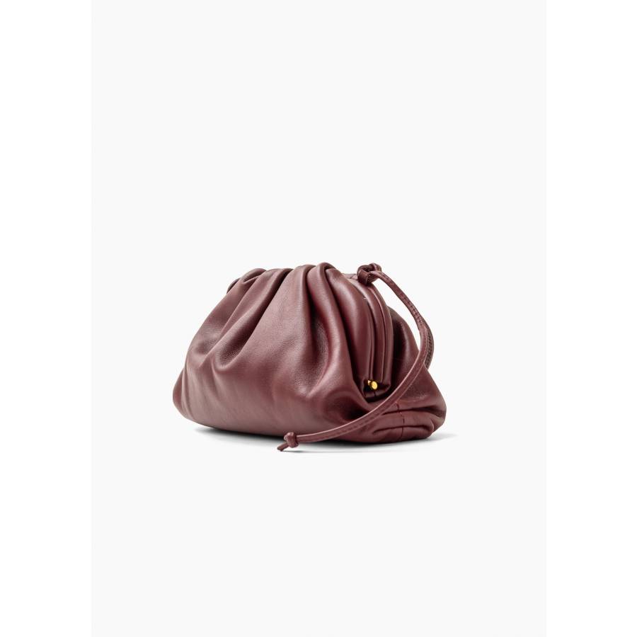 Sac Mini Pouch en cuir bordeaux