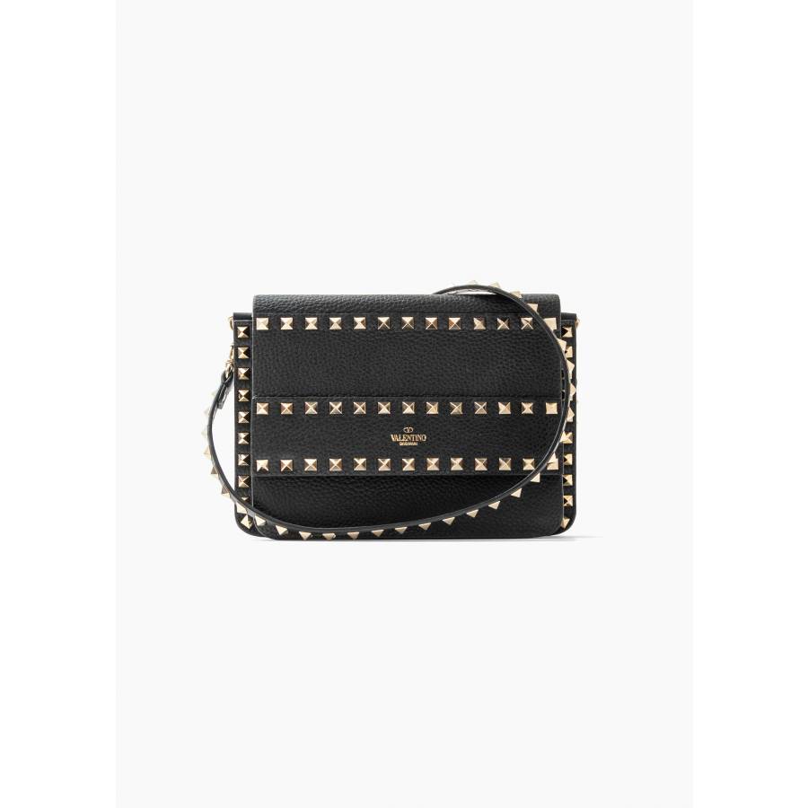 Rockstud-Schultertasche aus Leder