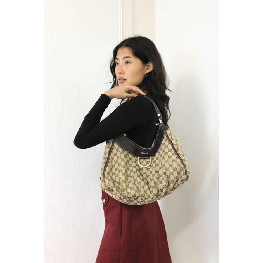 Sac en toile Monogram et cuir