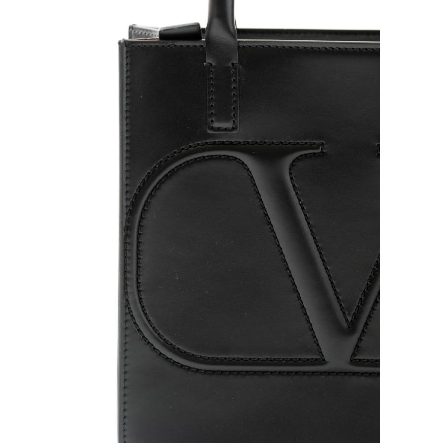 Sac cabas Vlogo en cuir noir