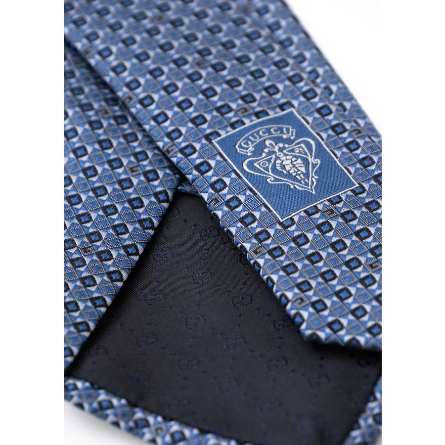 Blue silk tie