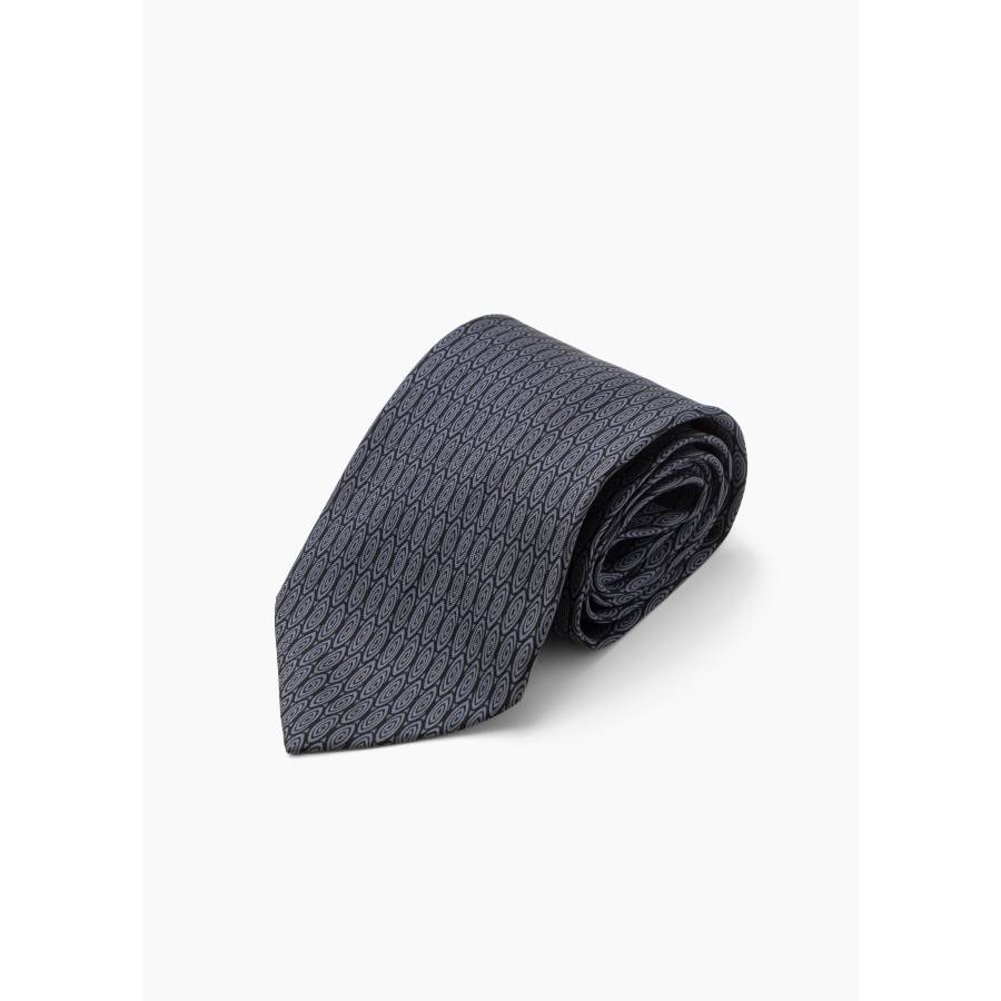 Grey and black silk tie