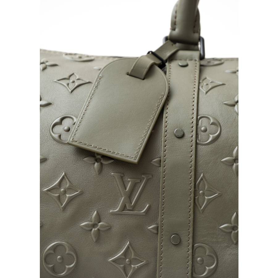 Keepall bag in khaki leather