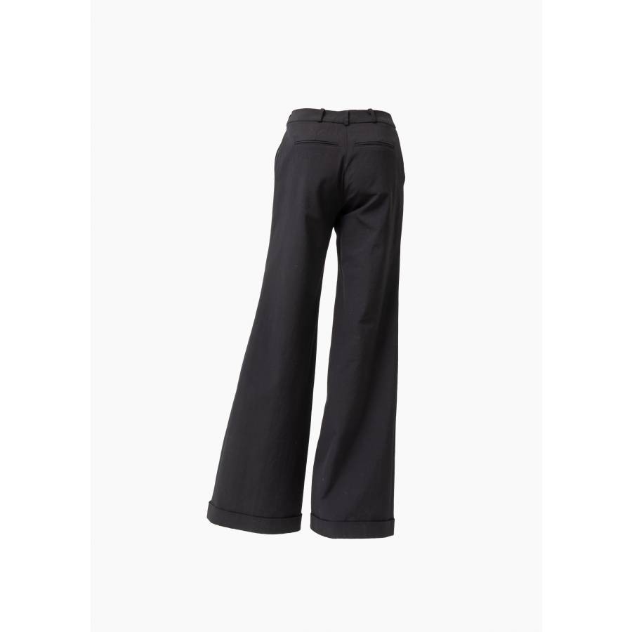 Pantalon évasé en laine