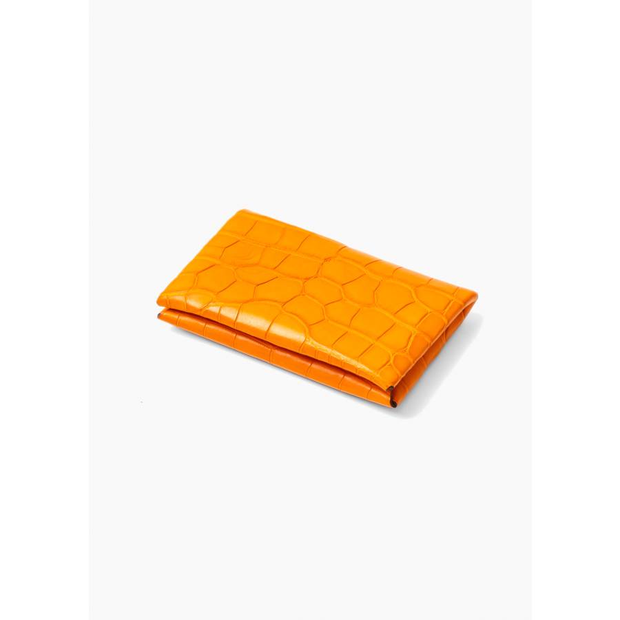 Orange alligator card holder