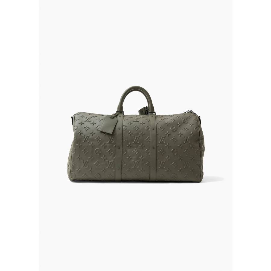 Keepall bag in khaki leather