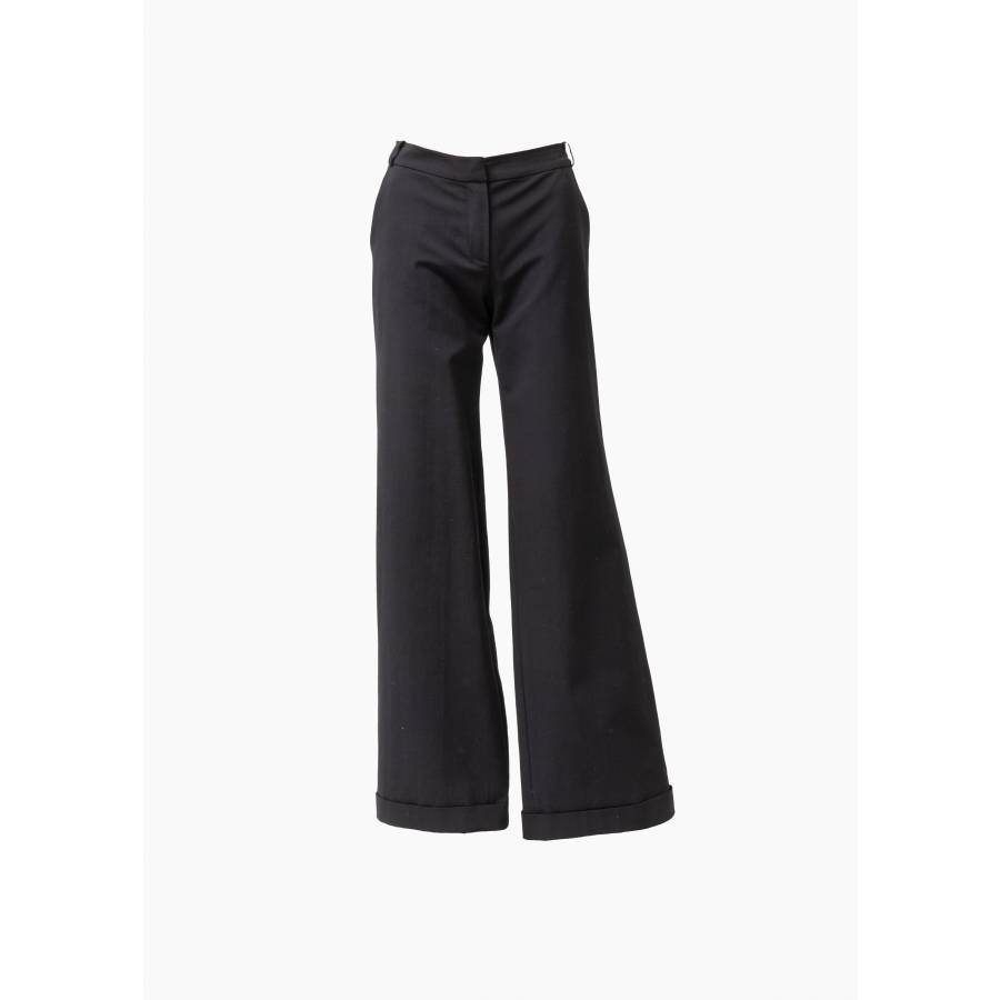 Pantalon évasé en laine