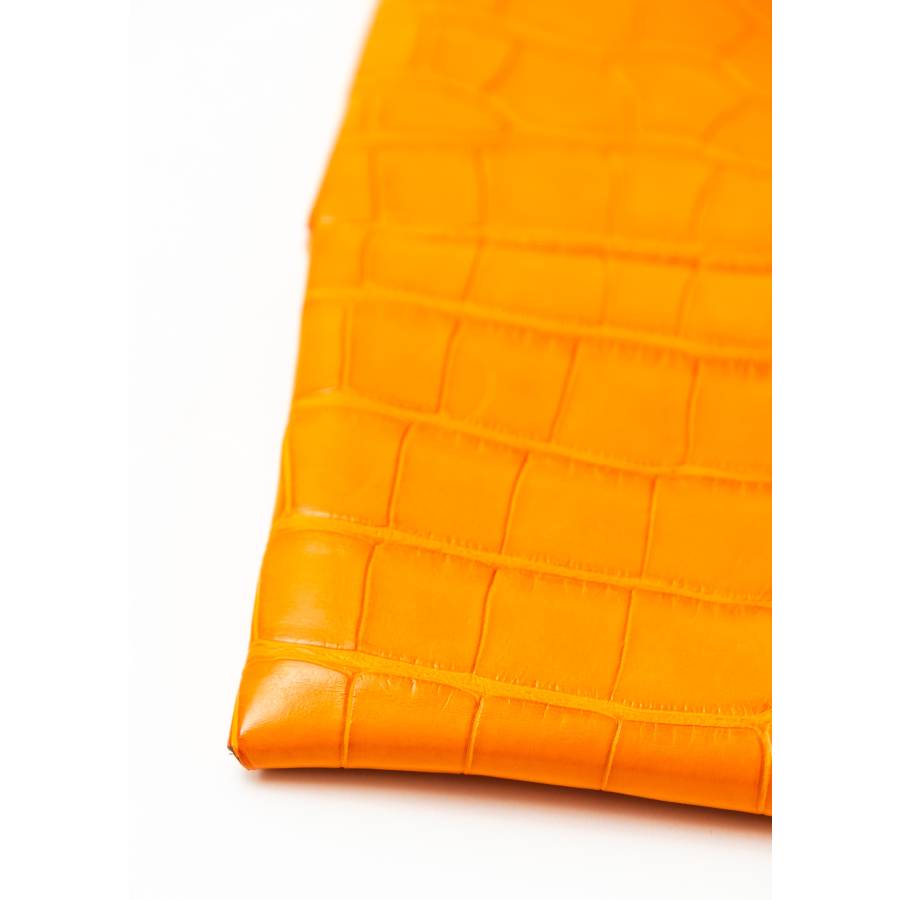 Orange alligator card holder