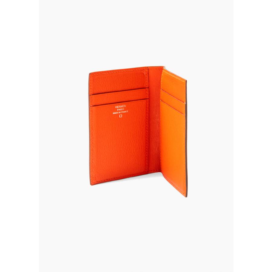 Porte-cartes orange en alligator