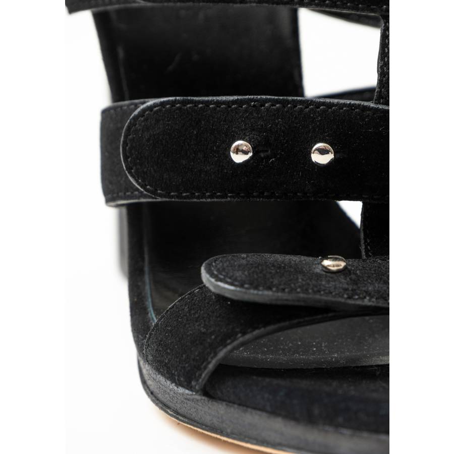 Black suede sandals