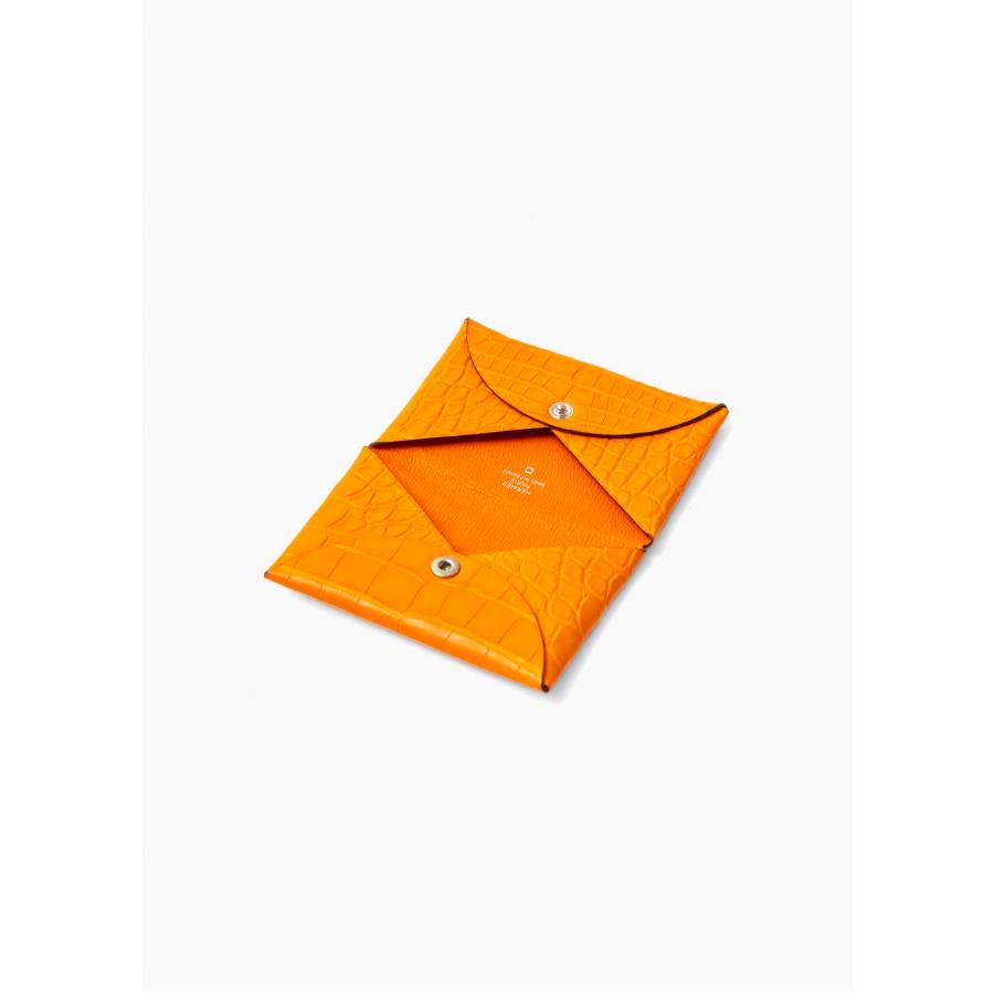 Orange alligator card holder