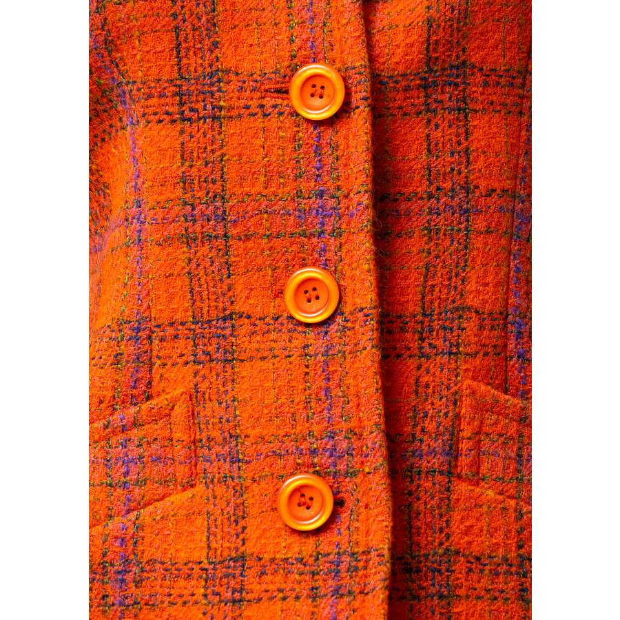 Kurze Jacke aus Wolle in Orange