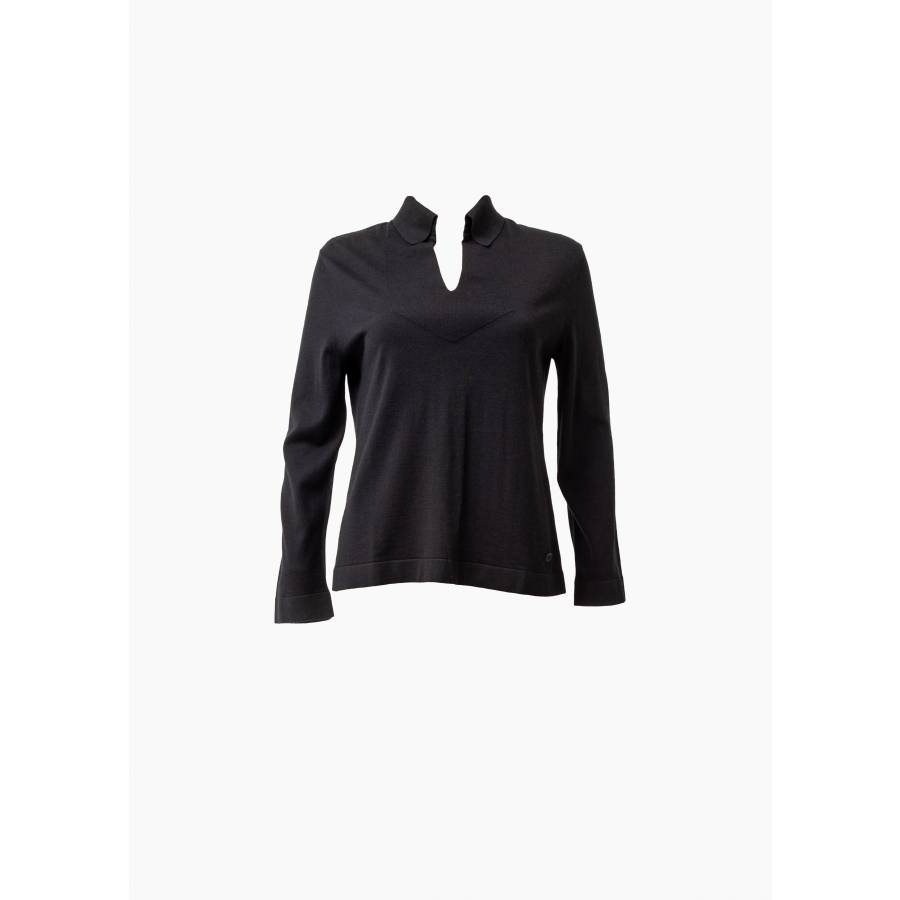 Pulli noir col chemise V