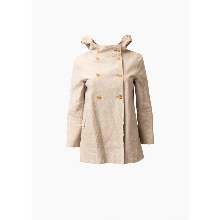 Short beige raincoat