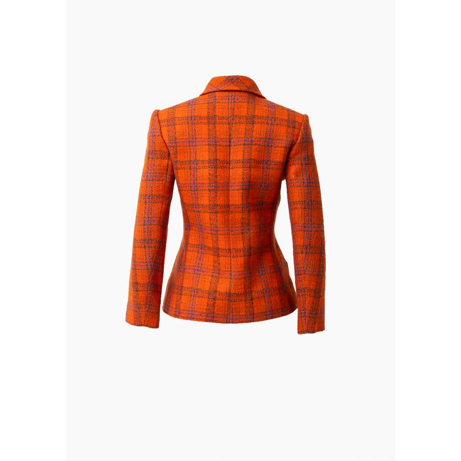 Kurze Jacke aus Wolle in Orange