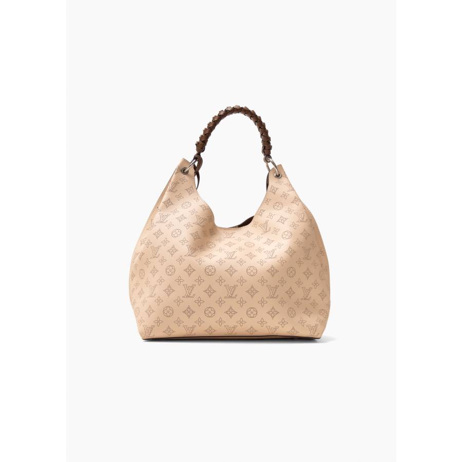 Monogram perforated leather hobo bag