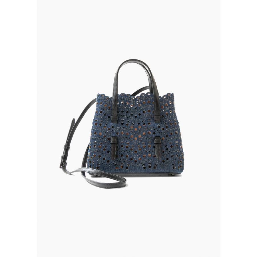 Tasche Alaïa Mina 20 Denim-Effekt