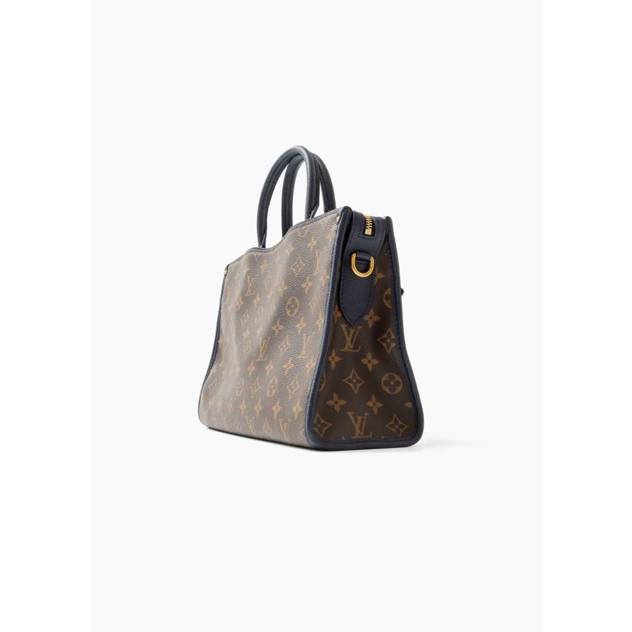 Sac Popincourt marron bord bleu