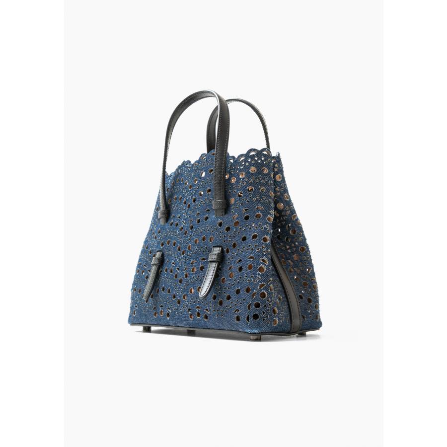 Tasche Alaïa Mina 20 Denim-Effekt