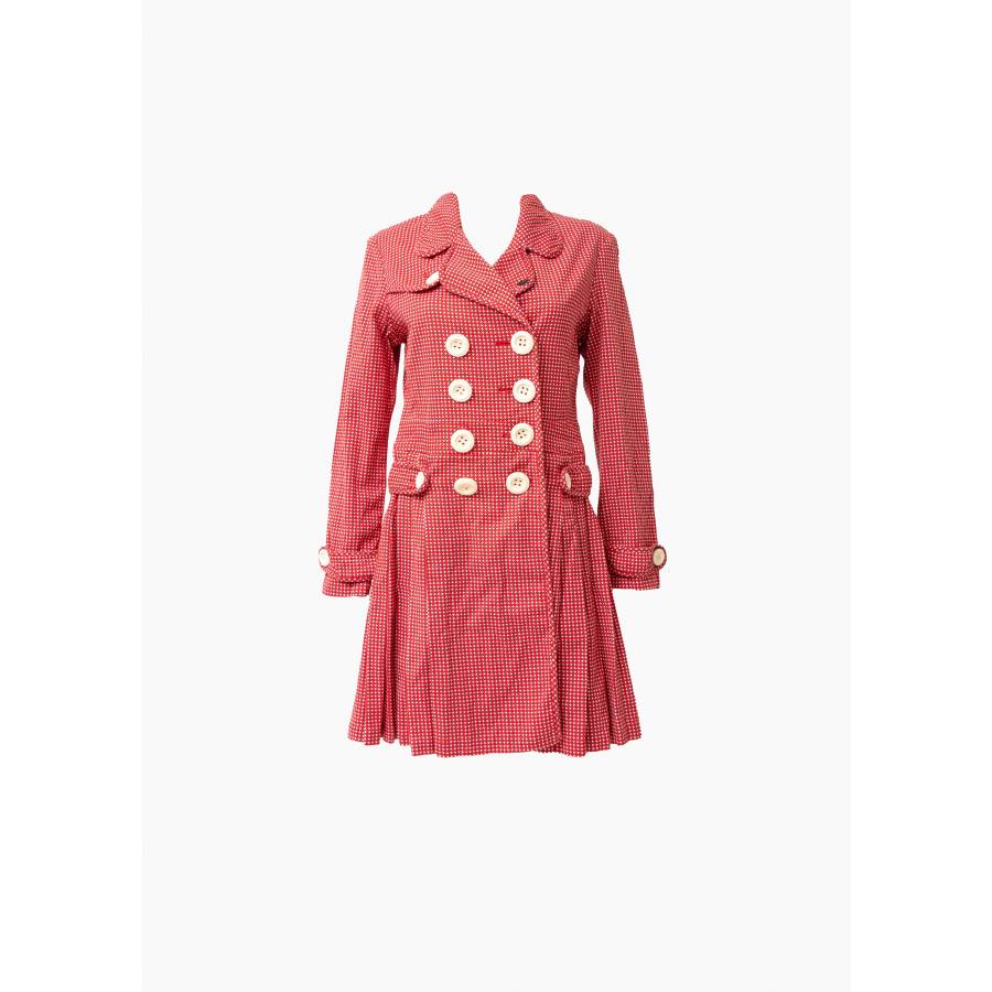 Manteau vintage rouge évasé