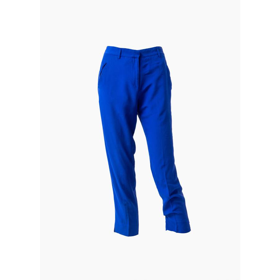 Blaue Seidenhose