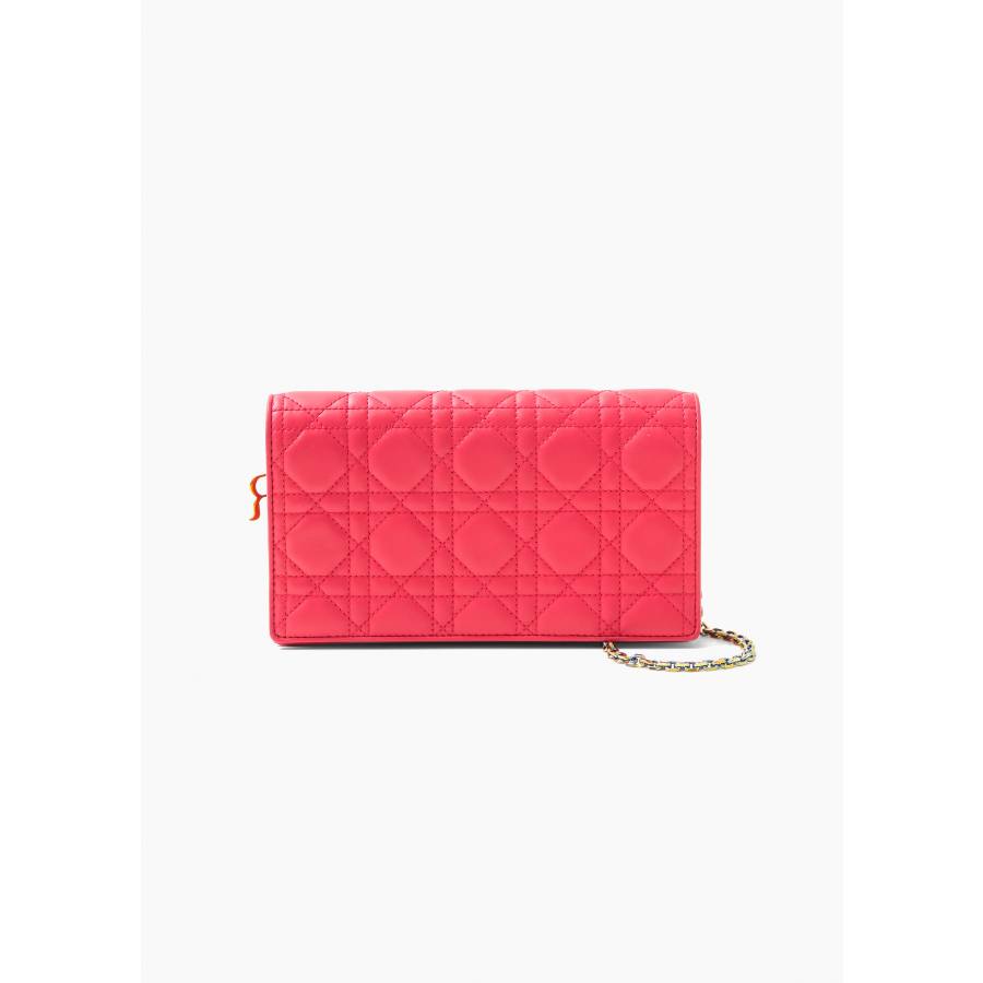 Pochette Lady en cuir d'agneau rose