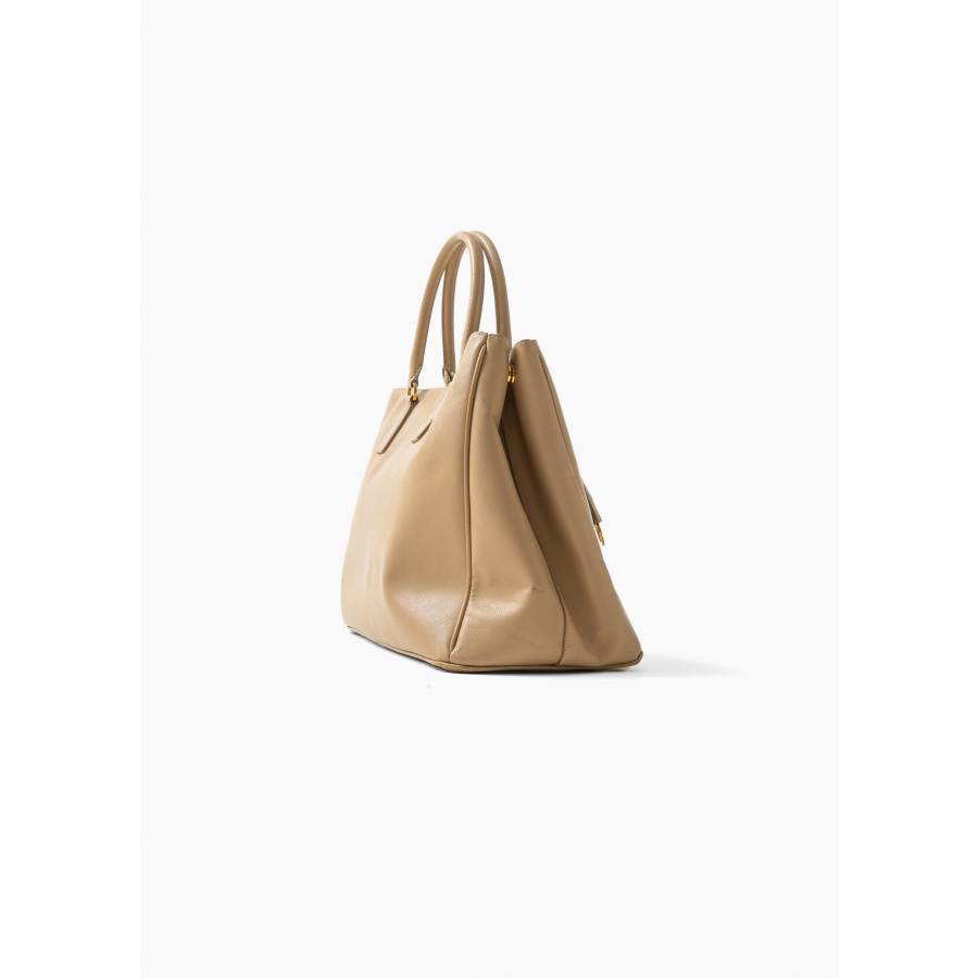 Galleria Large bag in beige Saffiano leather