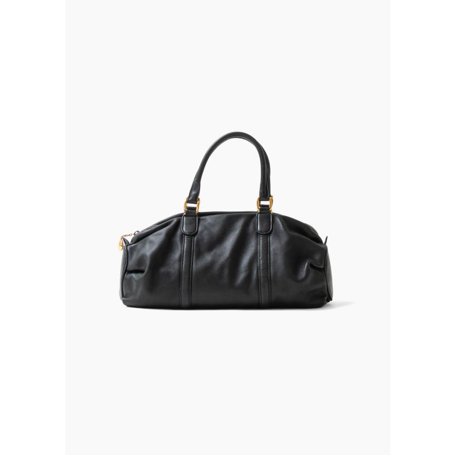 Black leather bag