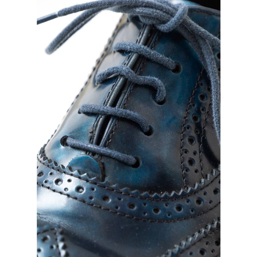 Blue patent leather Derbies