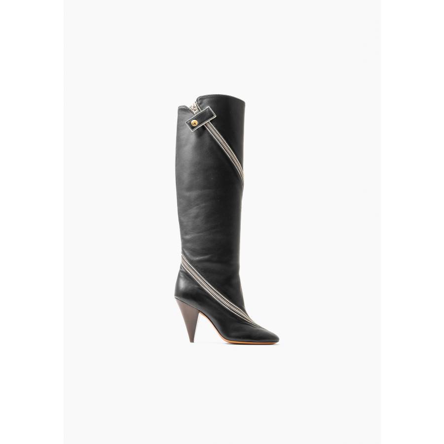 Bottes en cuir noir