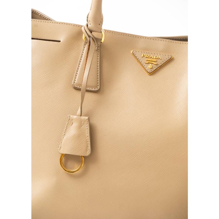 Galleria Large bag in beige Saffiano leather