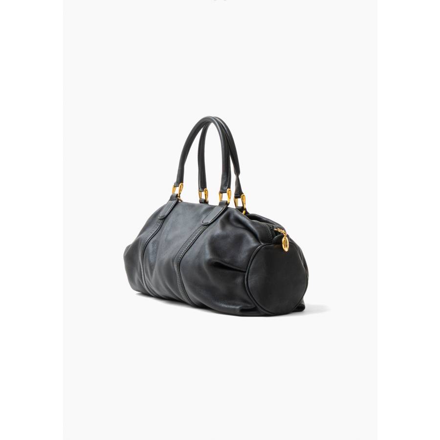 Black leather bag