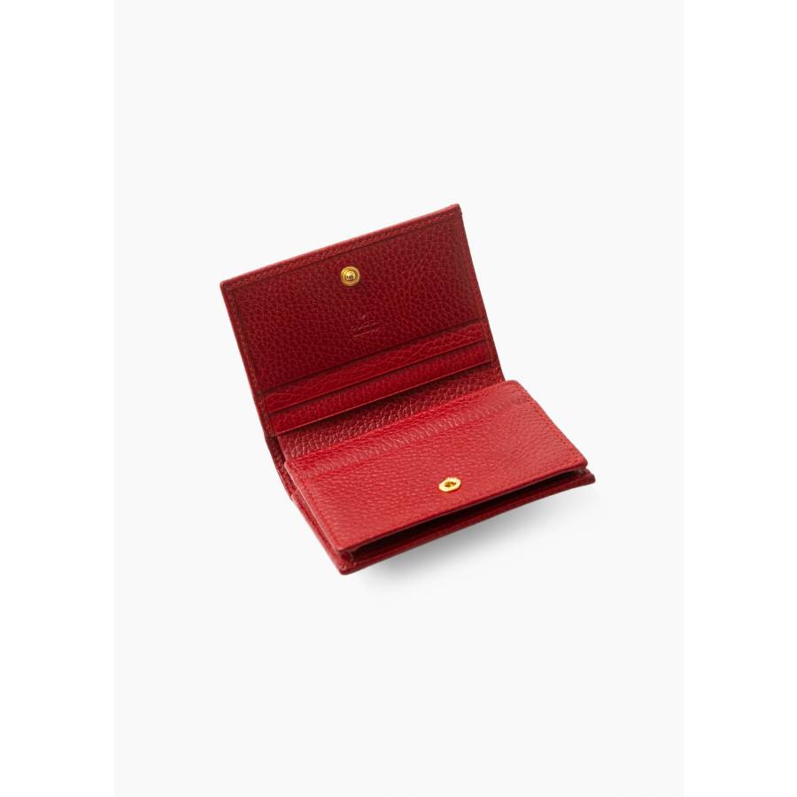 Porte-cartes GG Marmont en cuir rouge