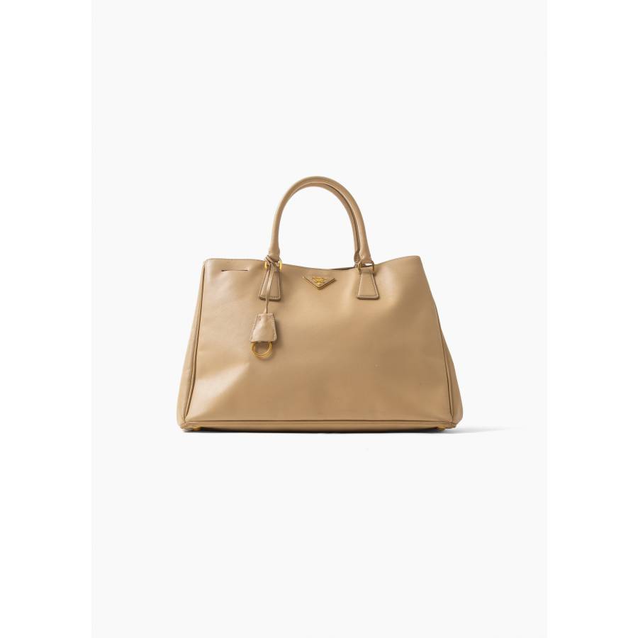 Galleria Large bag in beige Saffiano leather