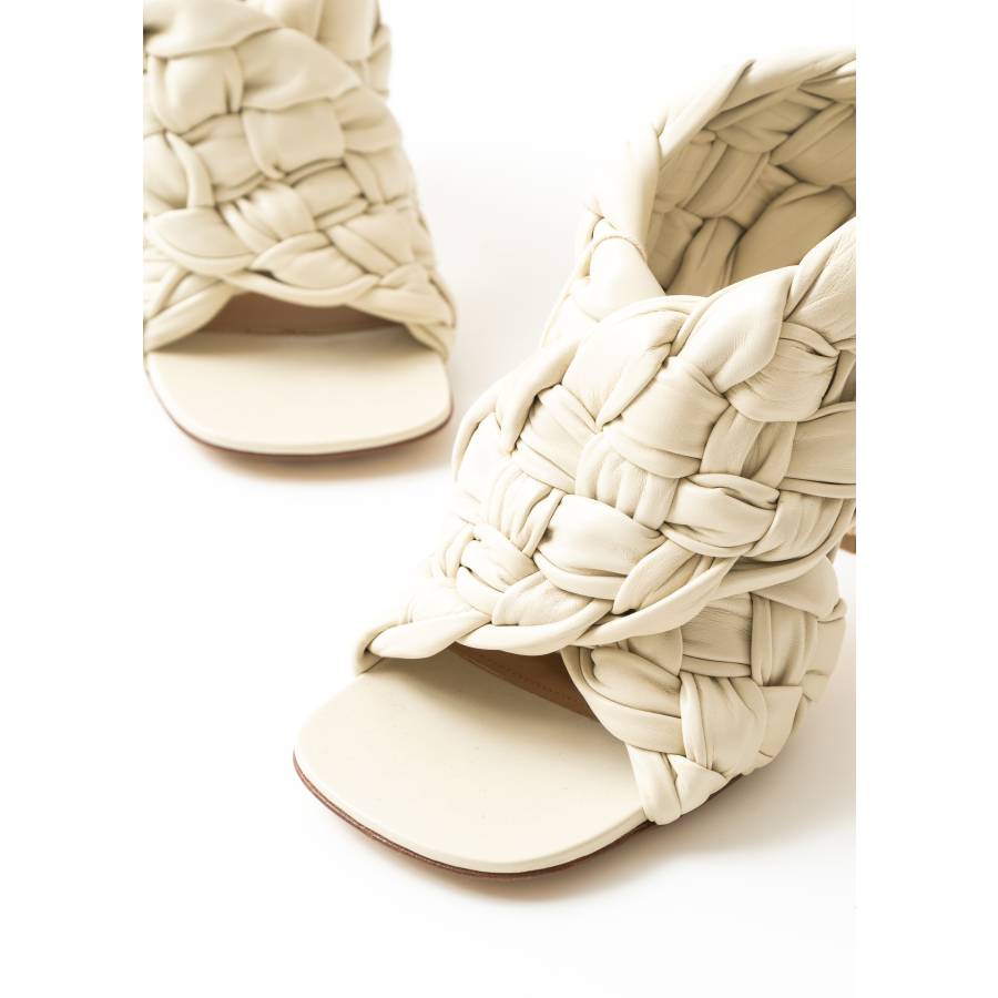 Off-white leather sandals