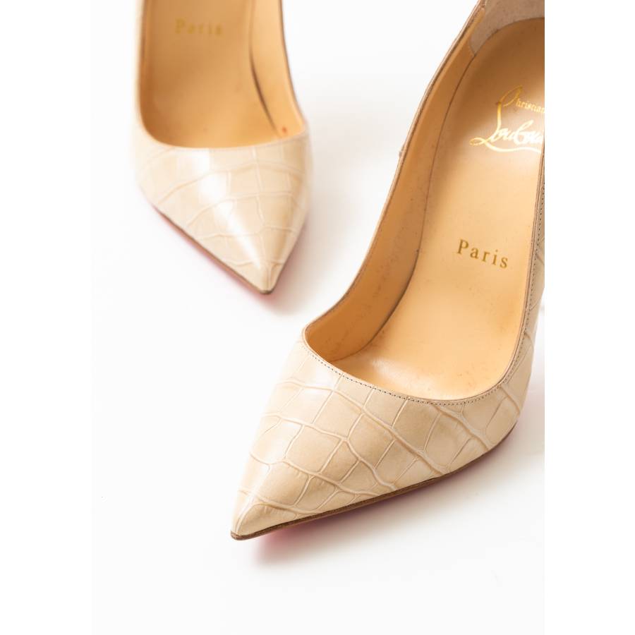 Escarpins en cuir beige