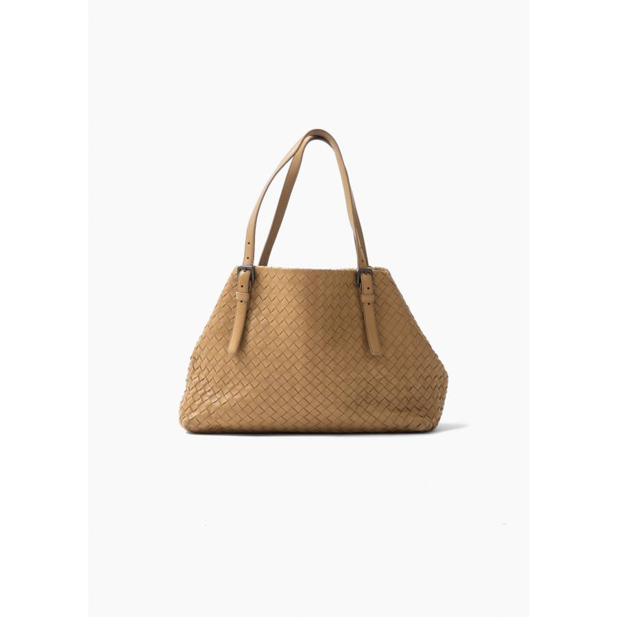 Camel leather tote bag