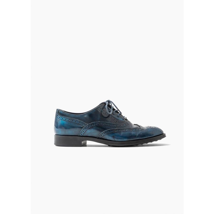 Blue patent leather Derbies