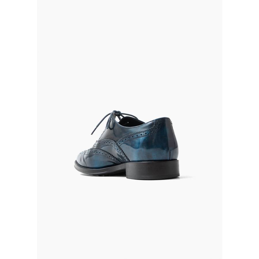 Blue patent leather Derbies