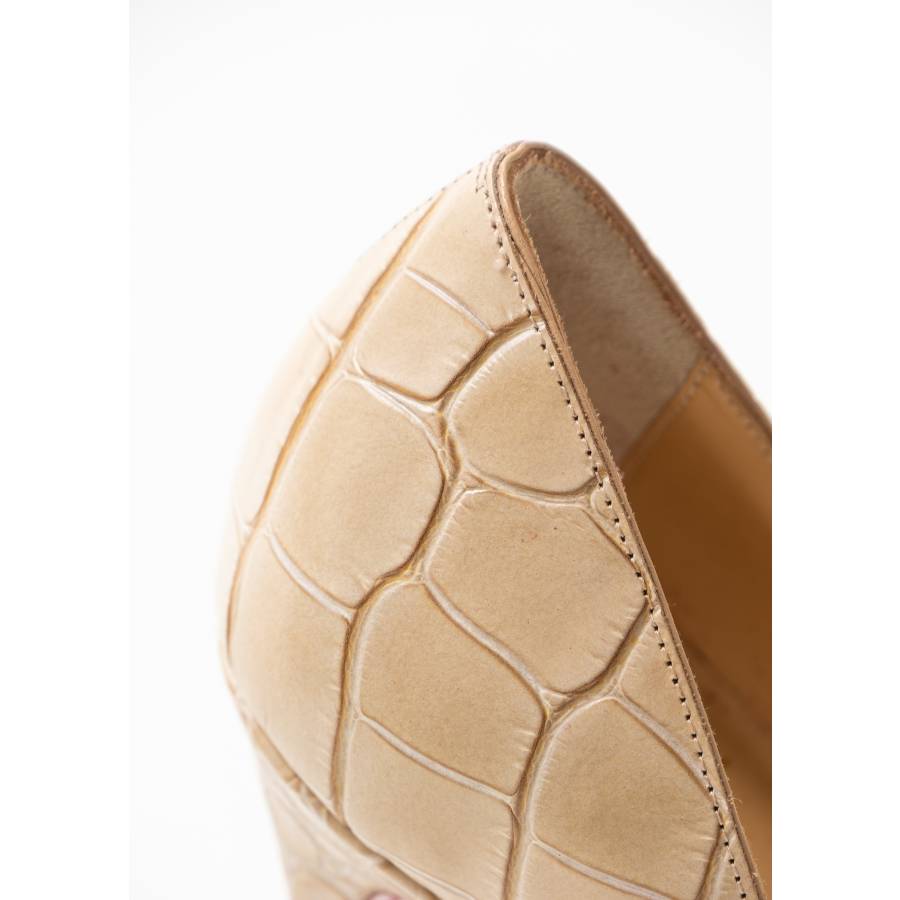 Escarpins en cuir beige