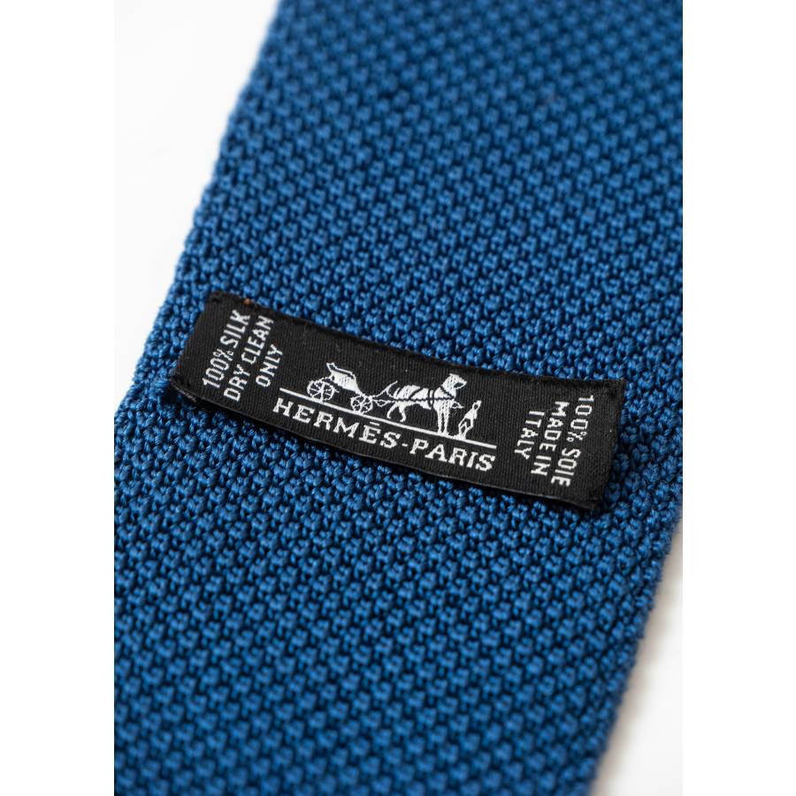 Blue silk tie