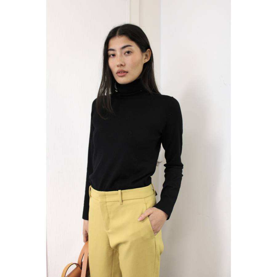 Pantalon à pinces jaune moutarde