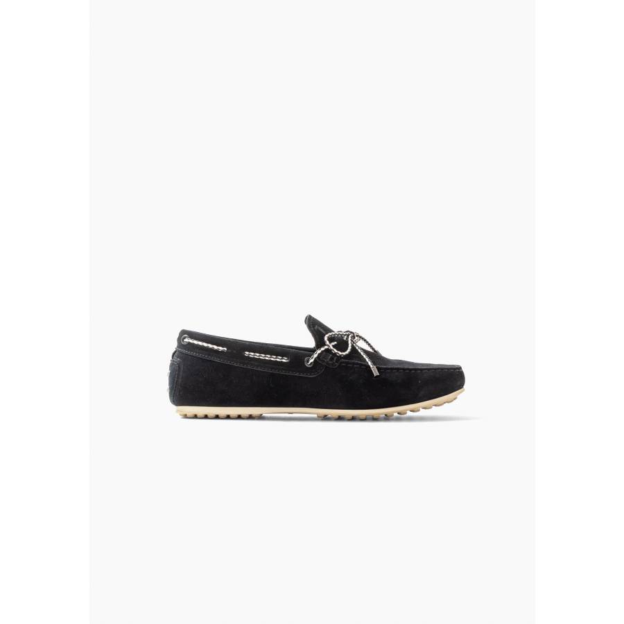 Black suede loafers