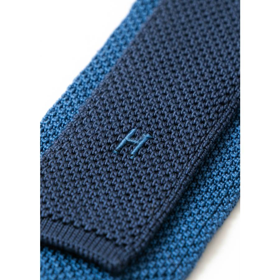 Blue silk tie