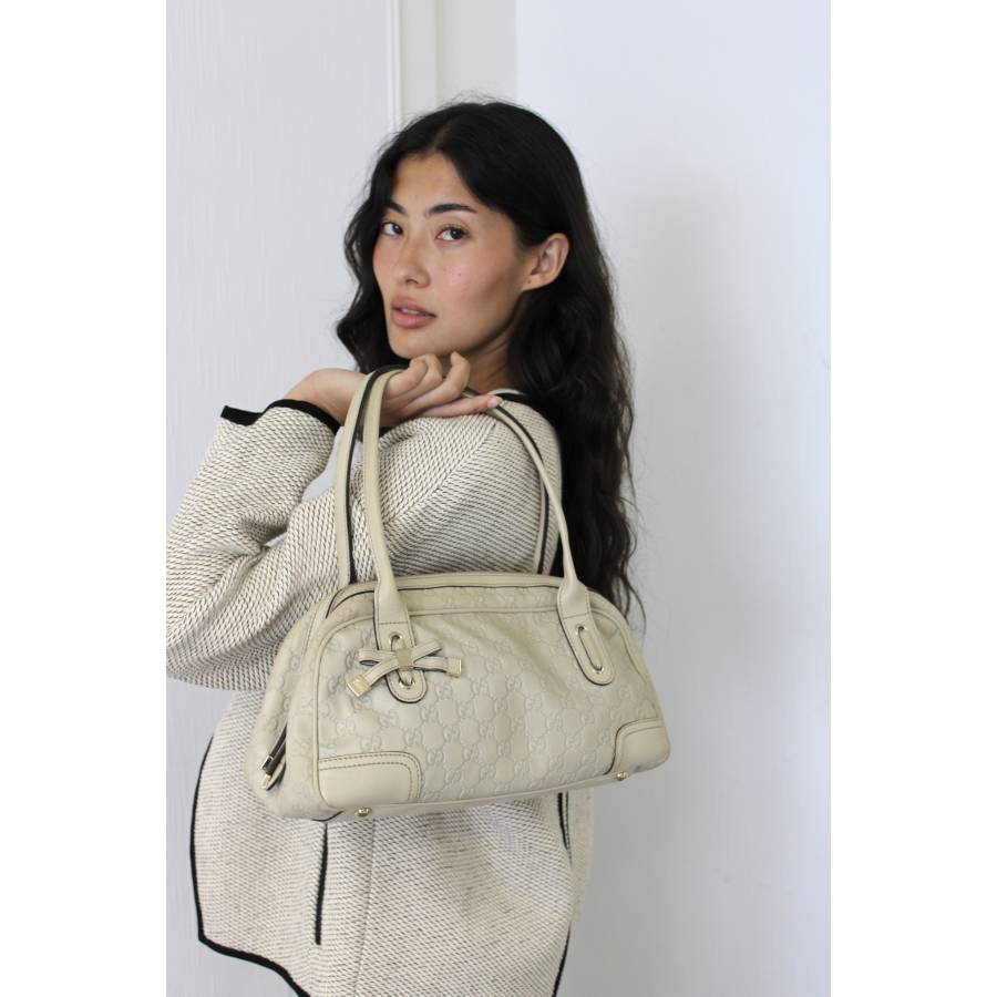 Princy Boston Tasche aus GG-Leder in Beige