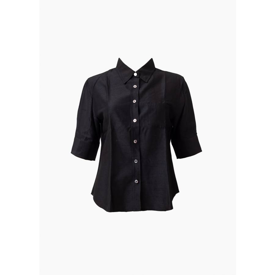 Chemise noire en lin