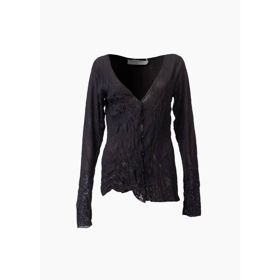 Chemisier transparent noir