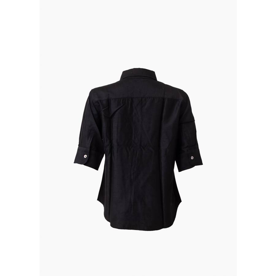 Chemise noire en lin