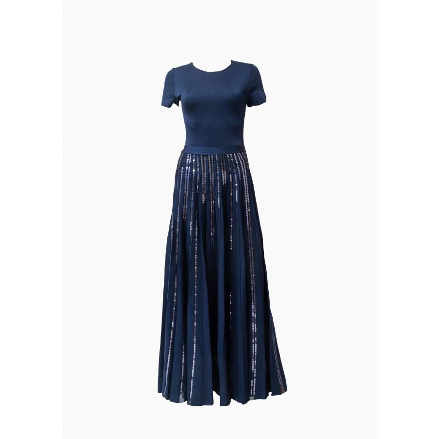 Robe longue bleu marine