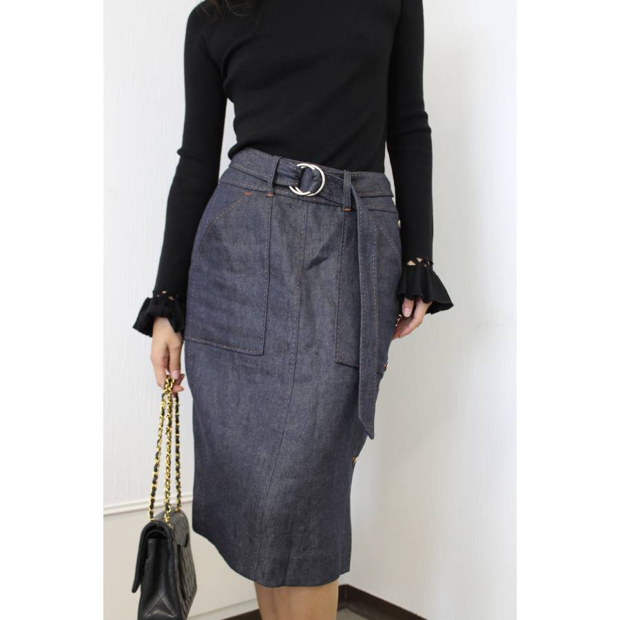 Jupe en lin effet jean